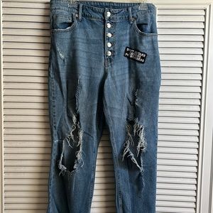 Size 14 Distressed Straight leg Jeans